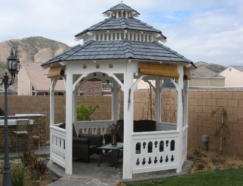 Mediterranean Style Gazebo 10 ft. Double Roof Pagoda