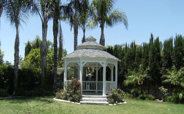 Vinyl Gazebo with Wood Roof
