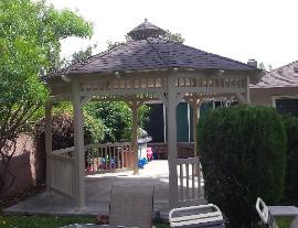 14 ft. Solid Roof Vinyl Gazebo installed in Southern California