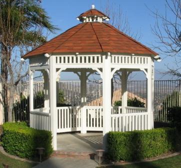 Octagon Single Solid Composition Roof Wood Gazebo The Malibu 10 ft