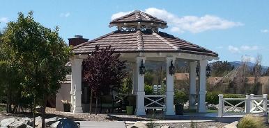Large Custom Wood Gazebo with Tile Roof