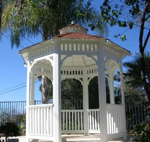 Solid Roof Wood Gazebo 8 foot with Crown